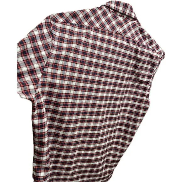 scotch and soda Red Plaid Button-down Shirt men M  Cotton Collar Long Sleeve - Picture 3 of 11